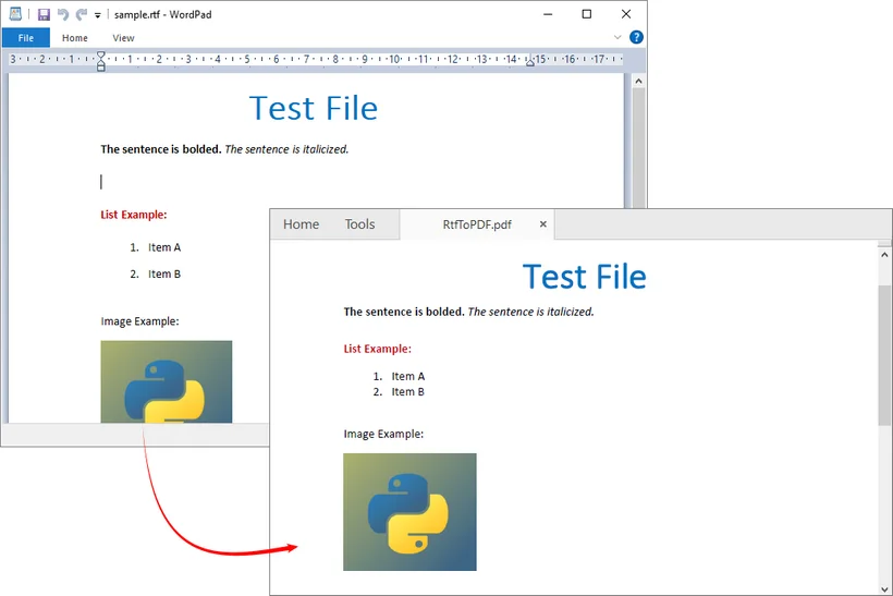 Convert RTF to PDF using Python with Spire.Doc