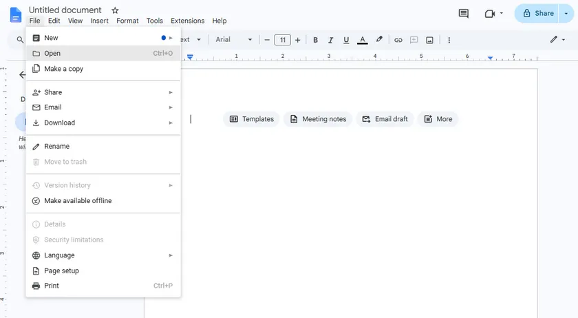 Load txt to google docs