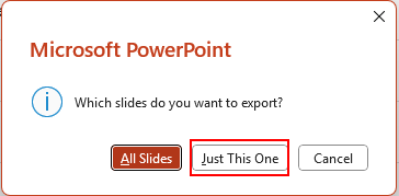 screenshot of microsoft asking users to convert just this one or all slides