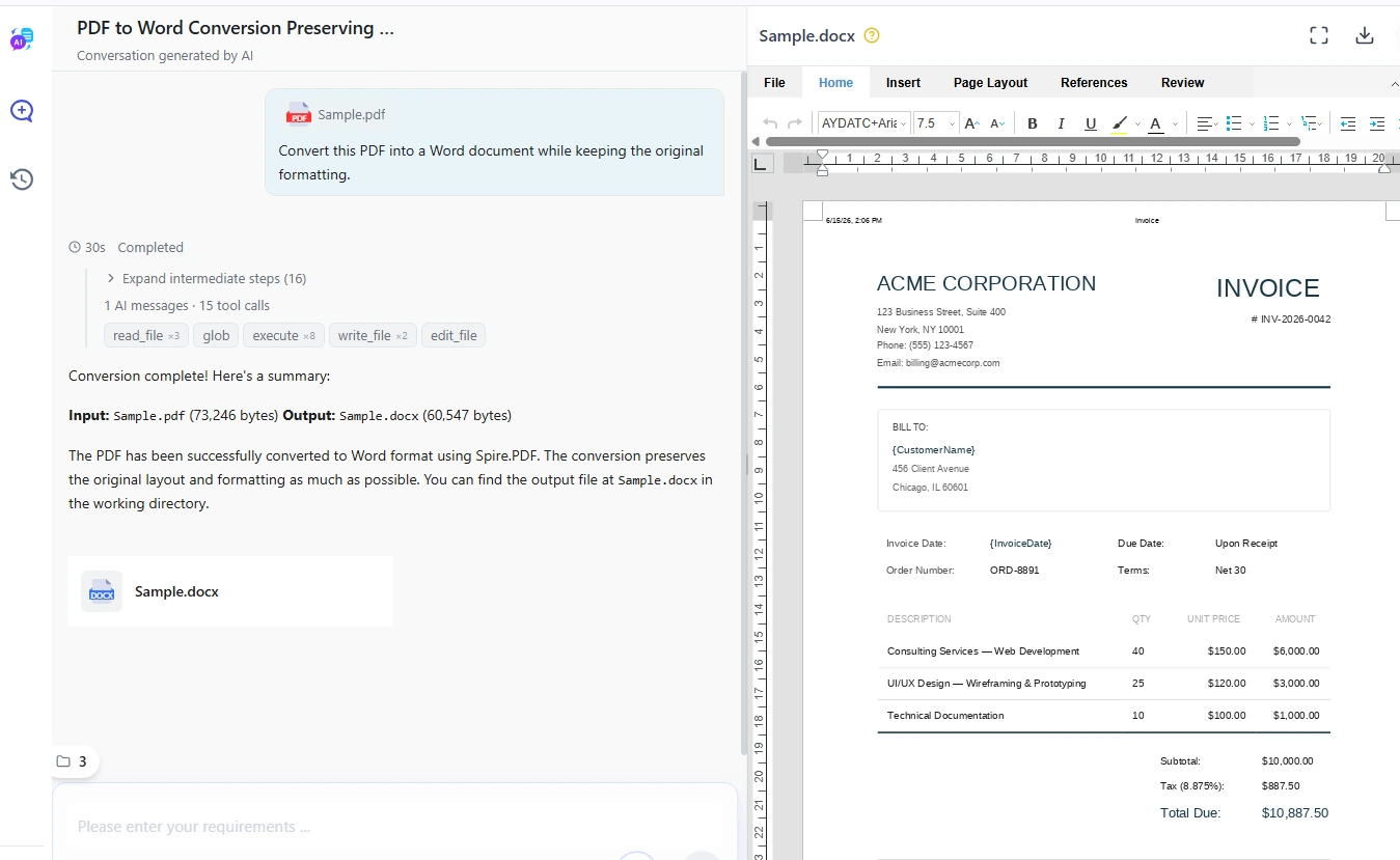 Convert PDF to Word with CloudxDocs AI Agent
