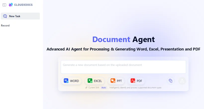 CloudXDocs’ AI document agent interface