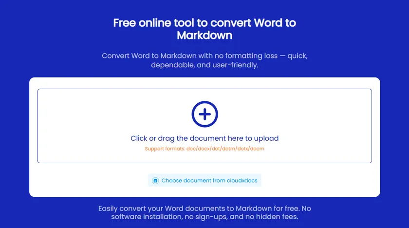 Word to Markdown Online Converter