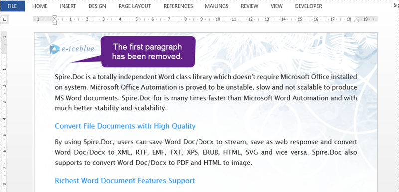 Add, Remove or Edit Paragraphs in Word Using Spire.Cloud.Word