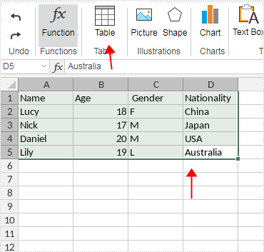 How to Create a Table in Excel