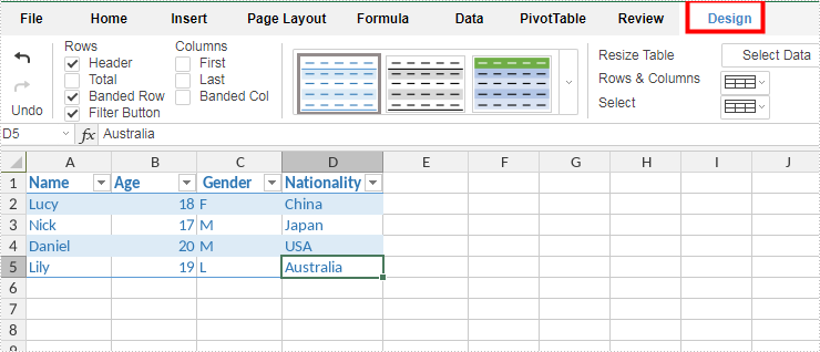 How to Create a Table in Excel