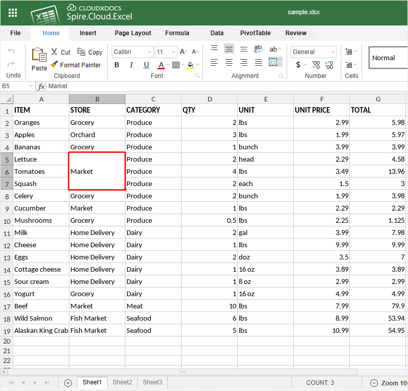 Merge and Unmerge Excel Cells using Spire.Cloud.Excel