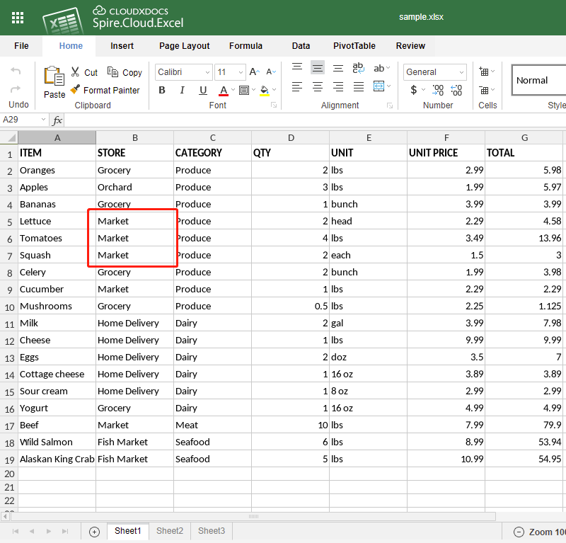 Merge and Unmerge Excel Cells using Spire.Cloud.Excel