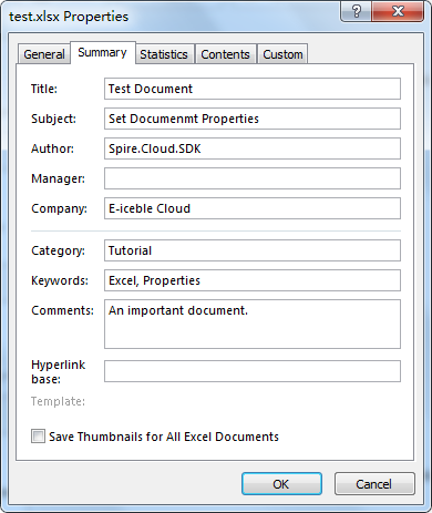 Set and Delete Excel Document Properties Using Spire.Cloud.Excel